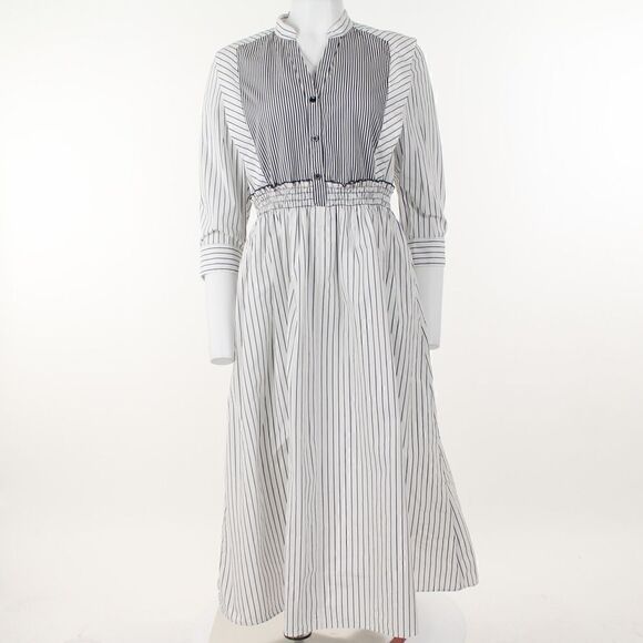 Sandro Alison Striped Cotton MIDI Dress - Picture 2 of 5